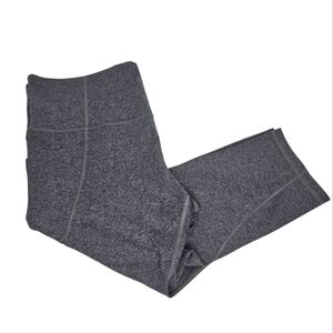 Athleta Heathered Gray Side Pocket Capri Leggings Size XL
